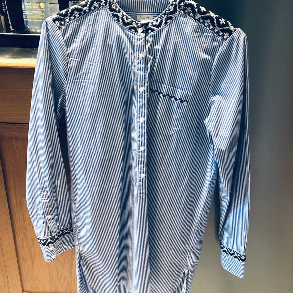 💙 JCrew Beachy Pinstripe Tunic Dress